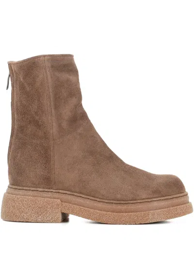 Alberto Fasciani Gill Zip Suede Boots In Brown