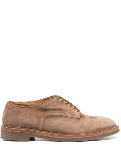 Alberto Fasciani Lace-up Suede Derby Shoes In Neutrals