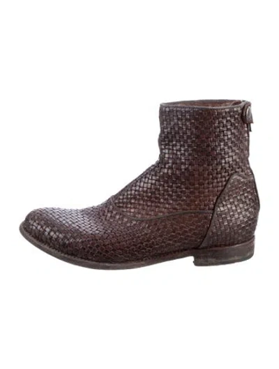 Pre-owned Alberto Fasciani Leather Animal Print Boots In Brown