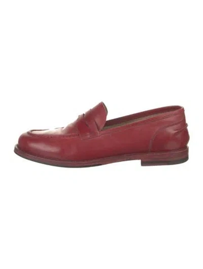 Pre-owned Alberto Fasciani Leather Loafers In Red