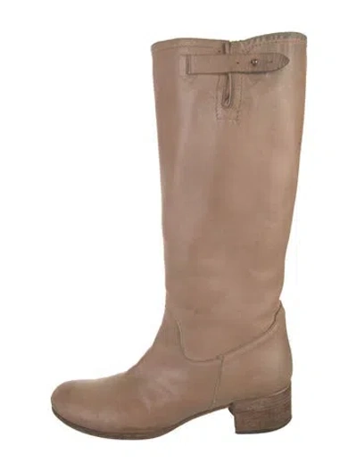Pre-owned Alberto Fasciani Leather Riding Boots In Neutrals