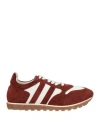 Alberto Fasciani Man Sneakers Burgundy Size 9 Leather, Textile Fibers In Red