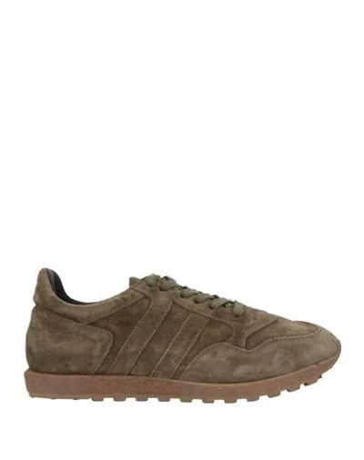 Alberto Fasciani Man Sneakers Military Green Size 10 Leather
