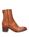 Alberto Fasciani Woman Ankle Boots Tan Size 7 Leather In Brown