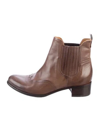 Pre-owned Alberto Fermani Leather Chelsea Boots In Brown