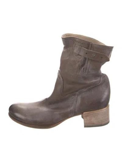 Pre-owned Alberto Fermani Leather Moto Boots In Brown