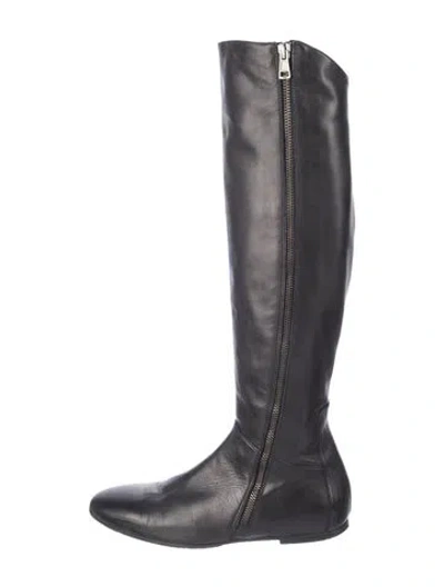 Pre-owned Alberto Fermani Leather Riding Boots In Black