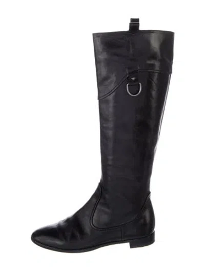 Pre-owned Alberto Fermani Leather Riding Boots In Blue