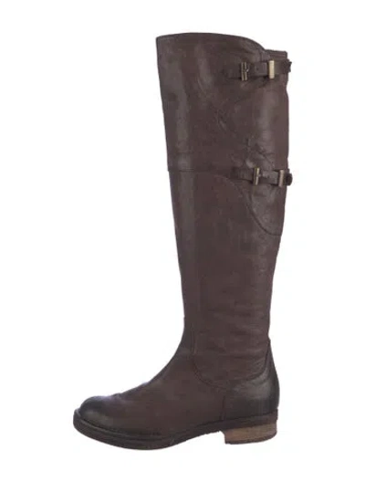 Pre-owned Alberto Fermani Leather Riding Boots In Brown