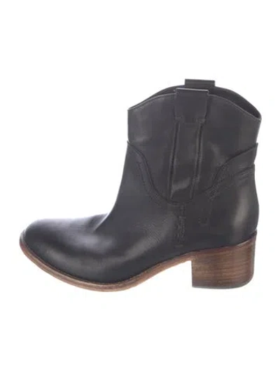 Pre-owned Alberto Fermani Leather Western Boots In Blue