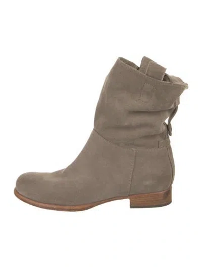 Pre-owned Alberto Fermani Suede Boots In Neutral