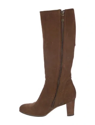 Pre-owned Alberto Fermani Suede Boots In Neutral