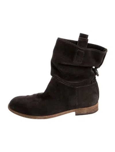 Pre-owned Alberto Fermani Suede Moto Boots In Brown