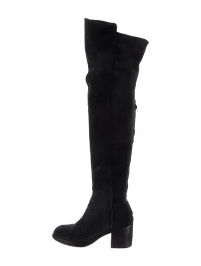 Pre-owned Alberto Fermani Suede Riding Boots In Black