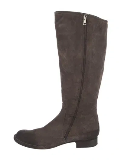 Pre-owned Alberto Fermani Suede Riding Boots In Brown