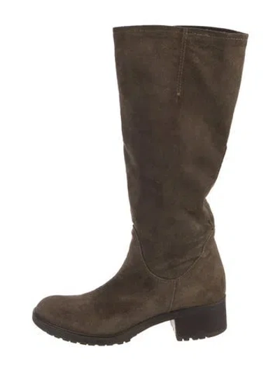 Pre-owned Alberto Fermani Suede Riding Boots In Brown