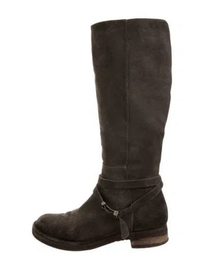 Pre-owned Alberto Fermani Suede Riding Boots In Green