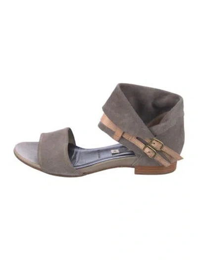 Pre-owned Alberto Fermani Suede Sandals In Gray