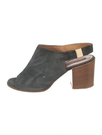 Pre-owned Alberto Fermani Suede Slingback Pumps In Silver
