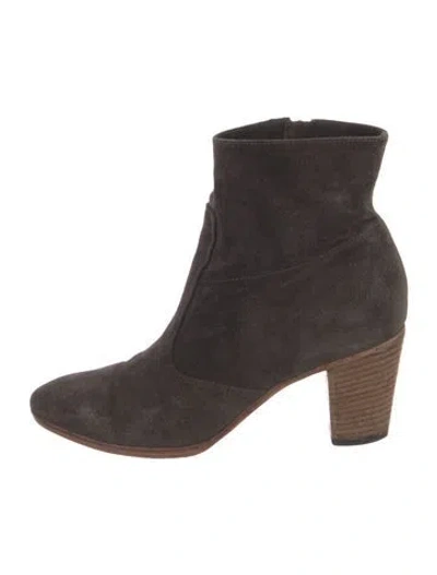 Pre-owned Alberto Fermani Suede Sock Boots In Gray
