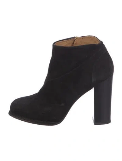 Pre-owned Alberto Fermani Suede Western Boots In Black