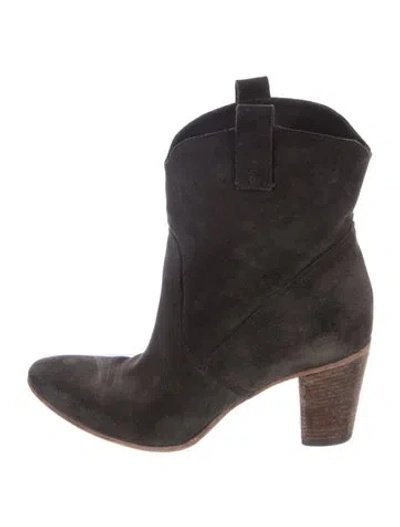 Pre-owned Alberto Fermani Suede Western Boots In Brown