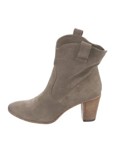 Pre-owned Alberto Fermani Suede Western Boots In Brown