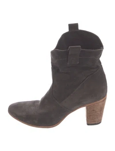 Pre-owned Alberto Fermani Suede Western Boots In Brown