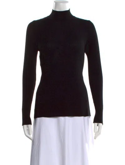 Pre-owned Alberto Fermani Virgin Wool Turtleneck Sweater In Black