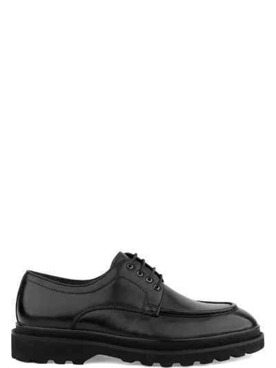 Alberto Gozzi Black Sleek Polished Lace-up Leather Formal Shoes