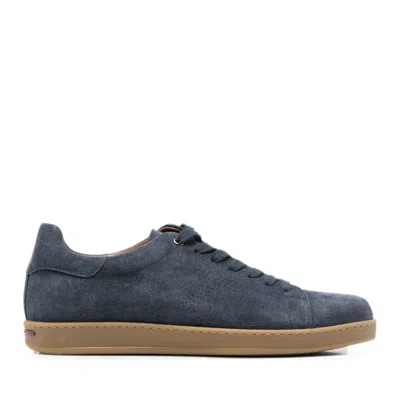 Alberto Gozzi Blue Comfort Lining Lace-up Suede Sneakers In Grey