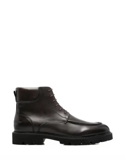 Alberto Gozzi Lace-up Leather Boots In Brown
