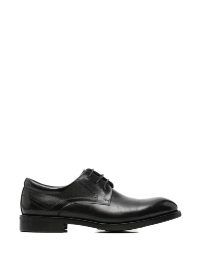Alberto Gozzi Perforated-panel Lace-up Shoes In Black