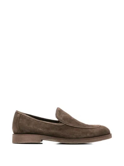 Alberto Gozzi Suede Slip-on Loafers In Brown