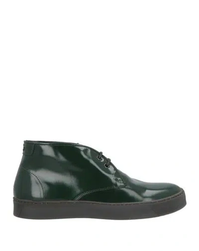 Alberto Guardiani Man Ankle Boots Dark Green Size 6 Leather
