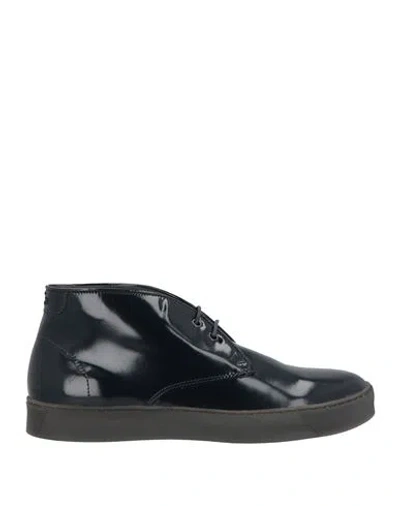 Alberto Guardiani Man Ankle Boots Midnight Blue Size 7 Leather