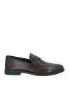 Alberto Guardiani Man Loafers Dark Brown Size 9 Leather In Brown