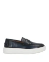Alberto Guardiani Man Loafers Midnight Blue Size 9 Leather In Blue