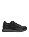 Alberto Guardiani Man Sneakers Black Size 7 Soft Leather, Textile Fibers In Black
