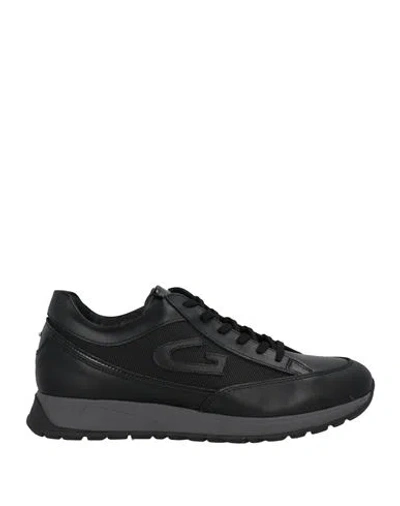 Alberto Guardiani Man Sneakers Black Size 7 Soft Leather, Textile Fibers