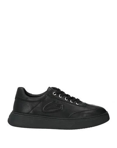 Alberto Guardiani Man Sneakers Black Size 9 Leather
