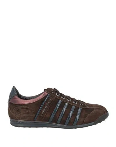 Alberto Guardiani Man Sneakers Dark Brown Size 6 Leather