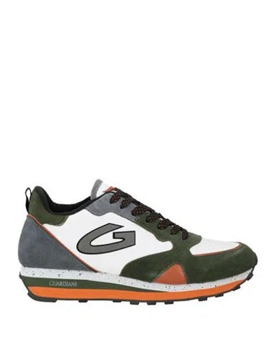 Alberto Guardiani Man Sneakers Military Green Size 9 Leather