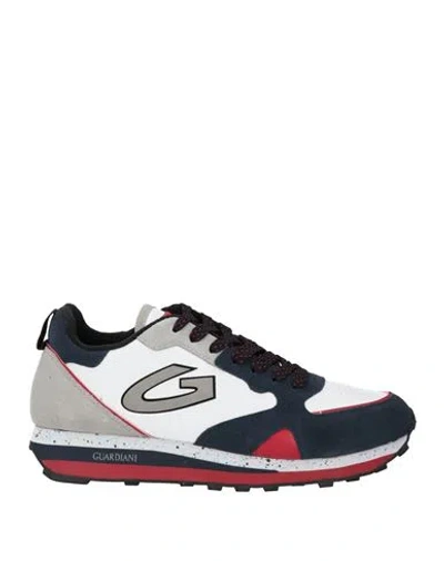 Alberto Guardiani Man Sneakers Navy Blue Size 9 Leather