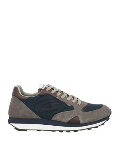 Alberto Guardiani Man Sneakers Navy Size 9 Leather, Textile Fibers In Blue