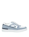 Alberto Guardiani Man Sneakers Pastel Blue Size 12 Leather In Blue