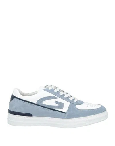 Alberto Guardiani Man Sneakers Pastel Blue Size 12 Leather