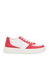 Alberto Guardiani Man Sneakers Red Size 13 Soft Leather In Red