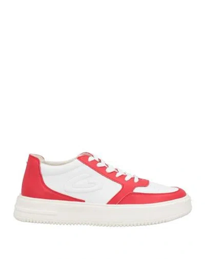 Alberto Guardiani Man Sneakers Red Size 13 Soft Leather