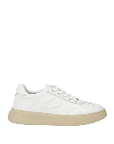 Alberto Guardiani Man Sneakers White Size 9 Leather